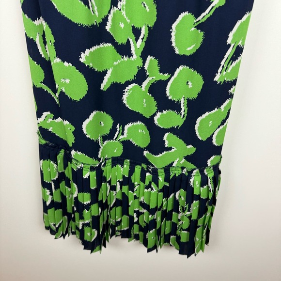 Tory Burch‎ Eloriane Green Halter Neck Floral Silk Midi Dress Size 2 - Picture 5 of 15